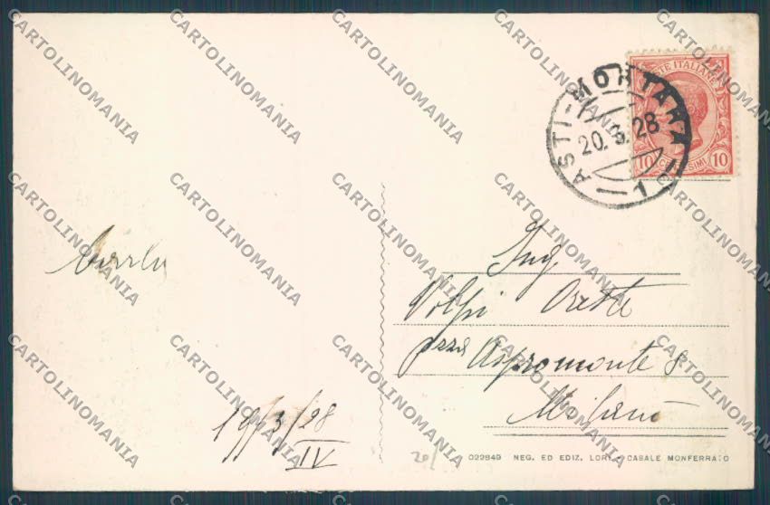 Alessandria Casale Monferrato cartolina LQ0575 – retro