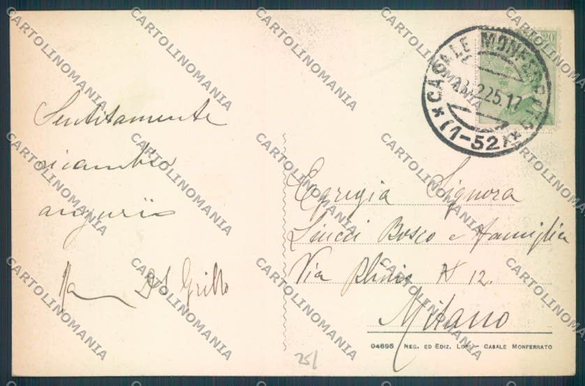 Alessandria Casale Monferrato Stazione cartolina LQ0591 – retro