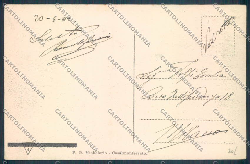 Alessandria Casale Monferrato cartolina LQ0602 – retro