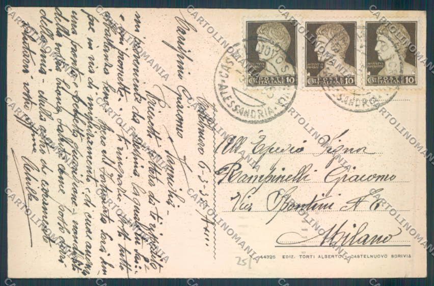 Alessandria Castelnuovo Scrivia cartolina LQ0614 – retro