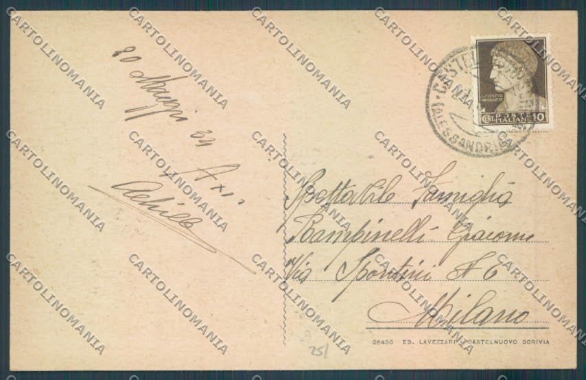 Alessandria Castelnuovo Scrivia cartolina LQ0619 – retro