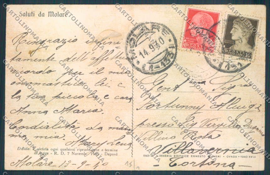 Alessandria Molare cartolina LQ0623 – retro