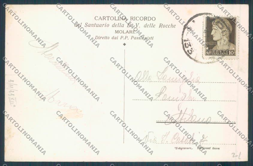 Alessandria Molare cartolina LQ0628 – retro