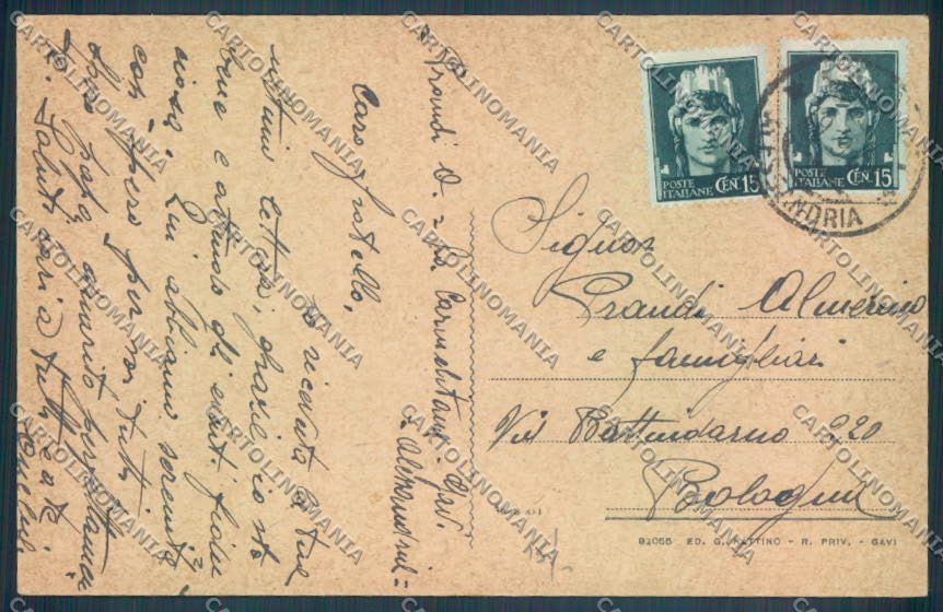 Alessandria Gavi cartolina LQ0638 – retro