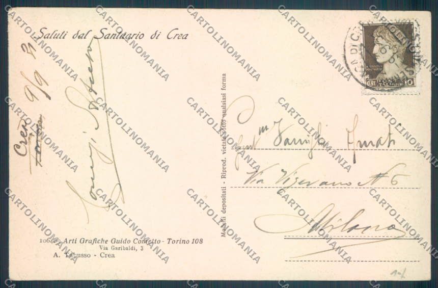 Alessandria Serralunga di Crea cartolina LQ0691 – retro