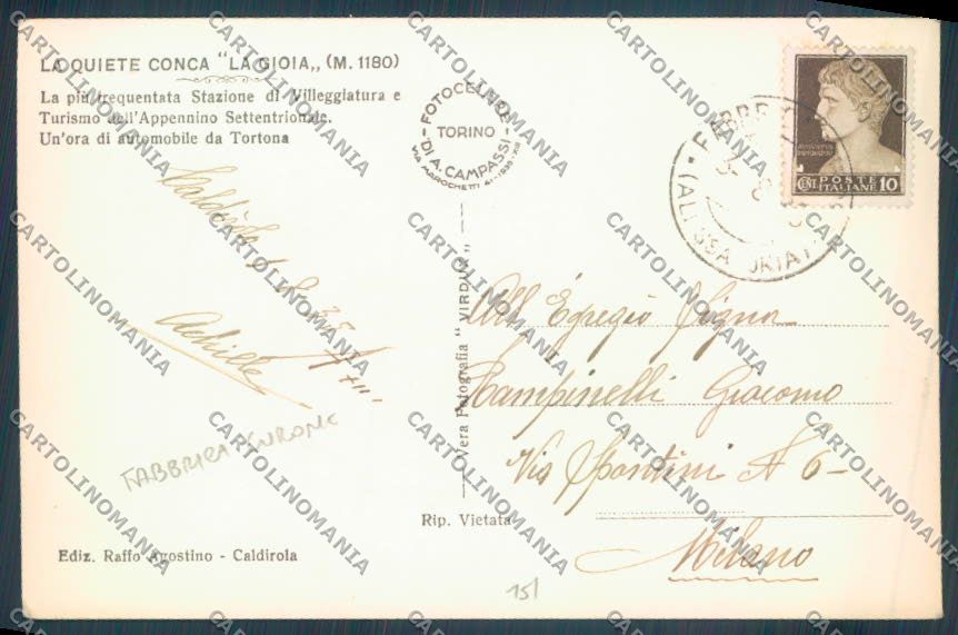 Alessandria Fabbrica Curone Caldirola Foto cartolina LQ0764 – retro