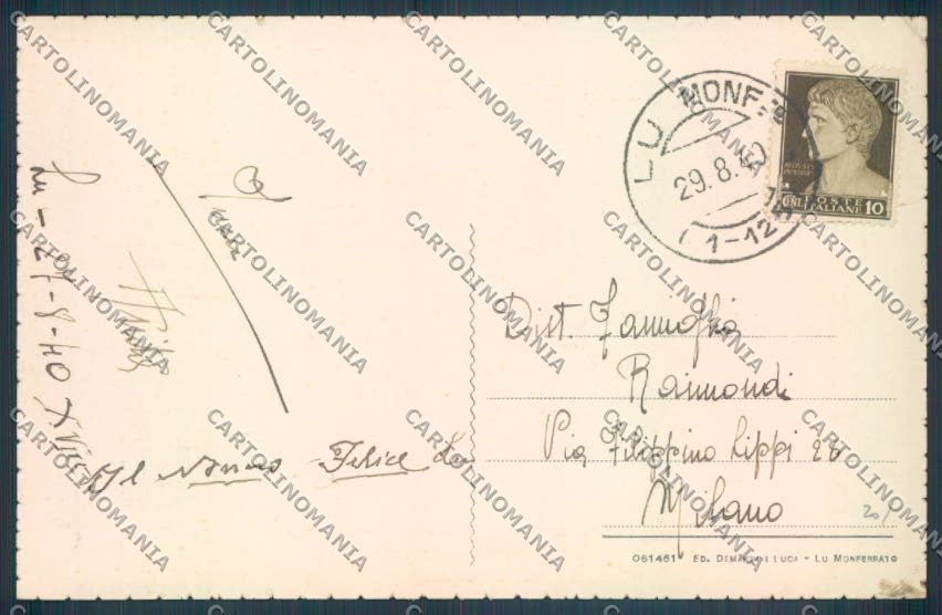 Alessandria Lu Monferrato cartolina LQ0773 – retro