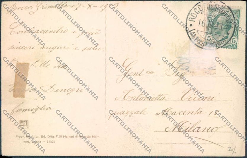 Alessandria Rocca Grimaldi cartolina LQ0811 – retro