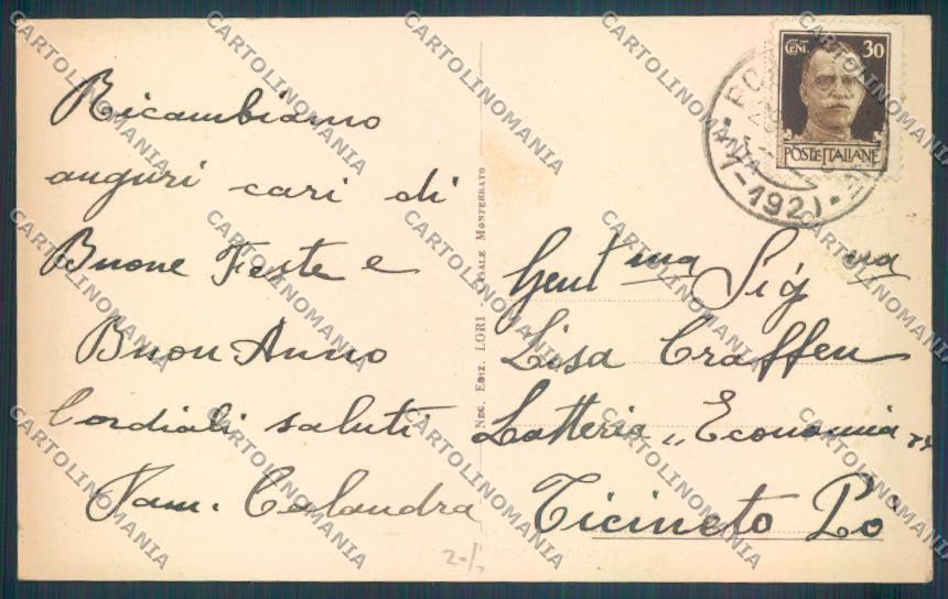 Alessandria Ponzano Monferrato cartolina LQ0826 – retro