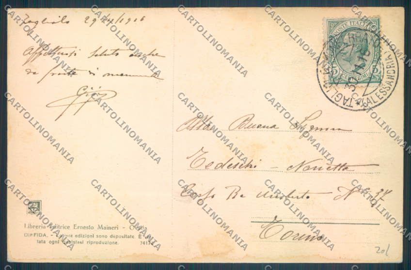 Alessandria Tagliolo Monferrato PIEGHINA cartolina LQ0846 – retro
