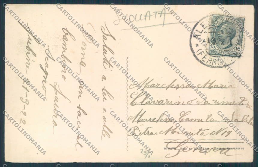 Alessandria Fubine SCOLLATA cartolina LQ0900 – retro