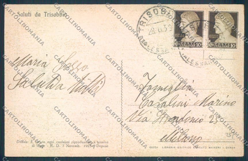 Alessandria Trisobbio cartolina LQ0914 – retro