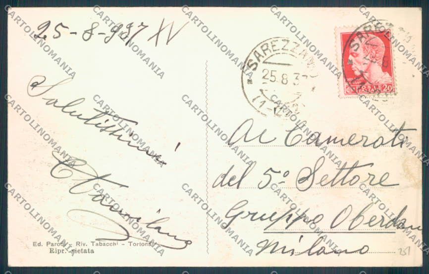 Alessandria Sarezzano cartolina LQ0917 – retro