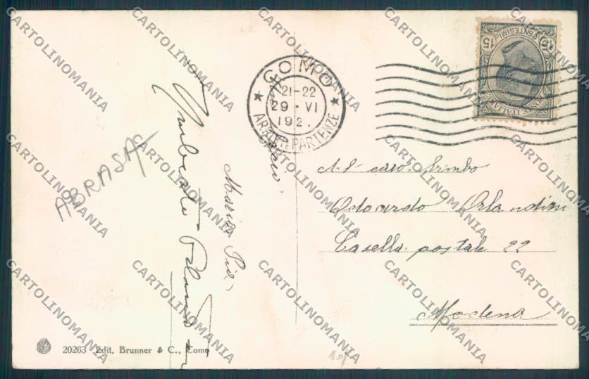Como Città Brunate ABRASA cartolina LQ0997 – retro