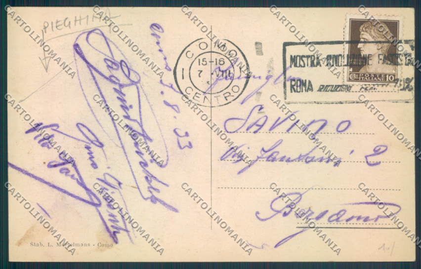 Como Città PIEGHINA cartolina LQ1002 – retro