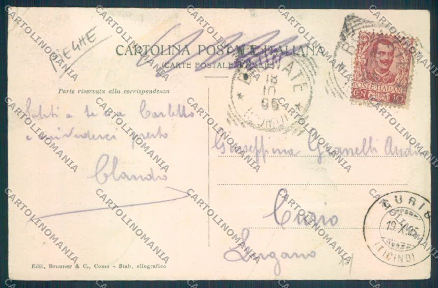 Como Città PIEGHE cartolina LQ1060 – retro