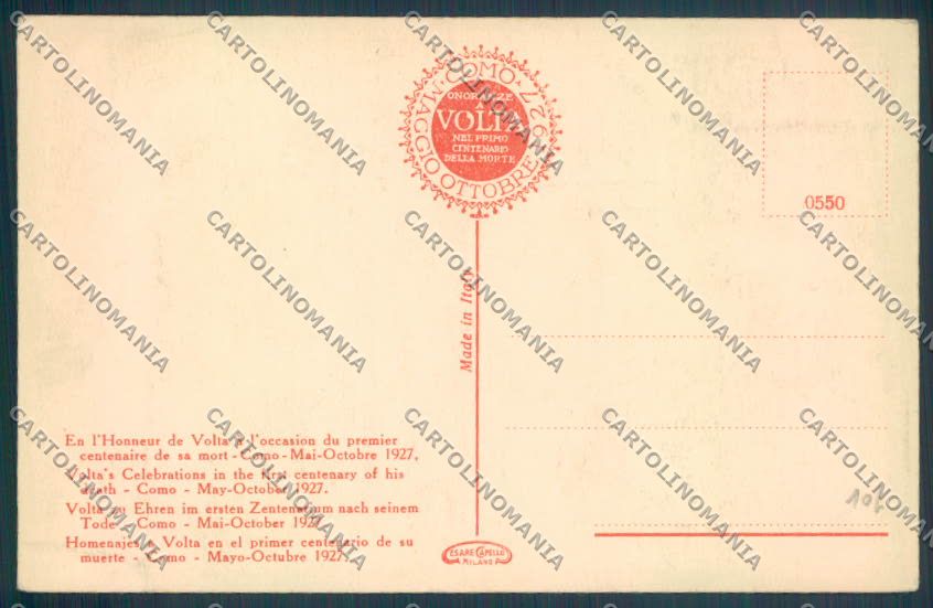 Como Città Volta cartolina LQ1076 – retro
