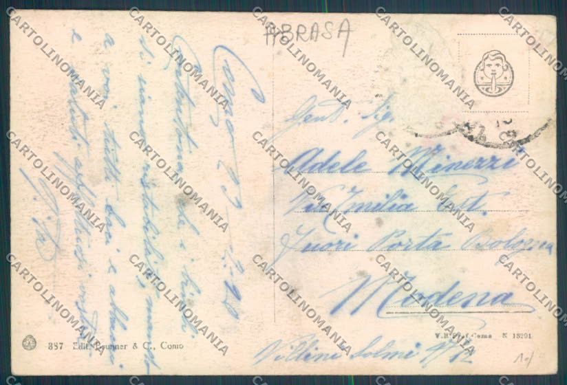 Como Città ABRASA cartolina LQ1128 – retro