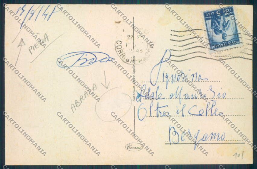Como Città PIEGA ABRASA cartolina LQ1134 – retro