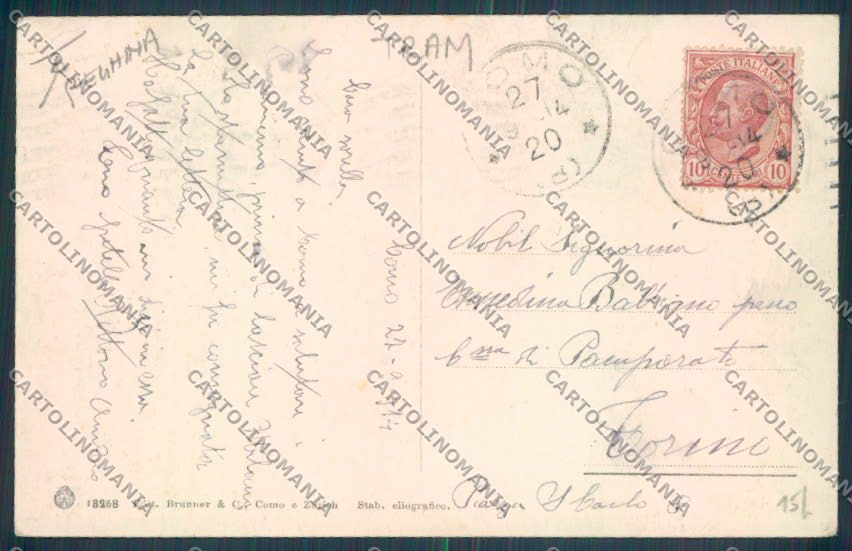 Como Città Tram PIEGHINA cartolina LQ1172 – retro