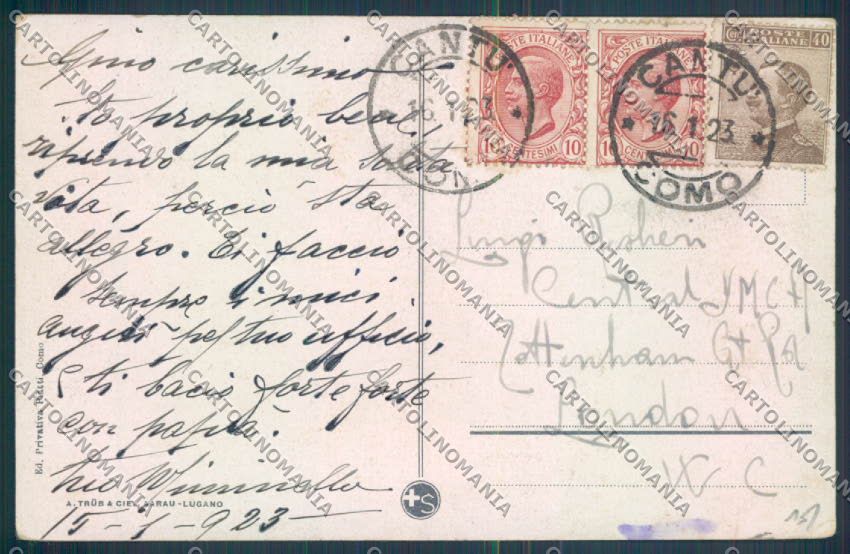 Como Città Battello SCOLLATA cartolina LQ1191 – retro