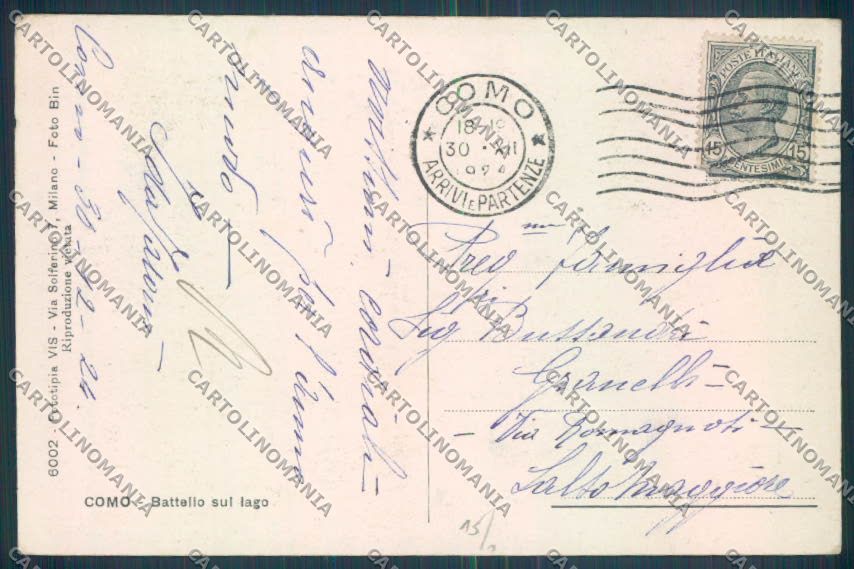 Como Città cartolina LQ1196 – retro