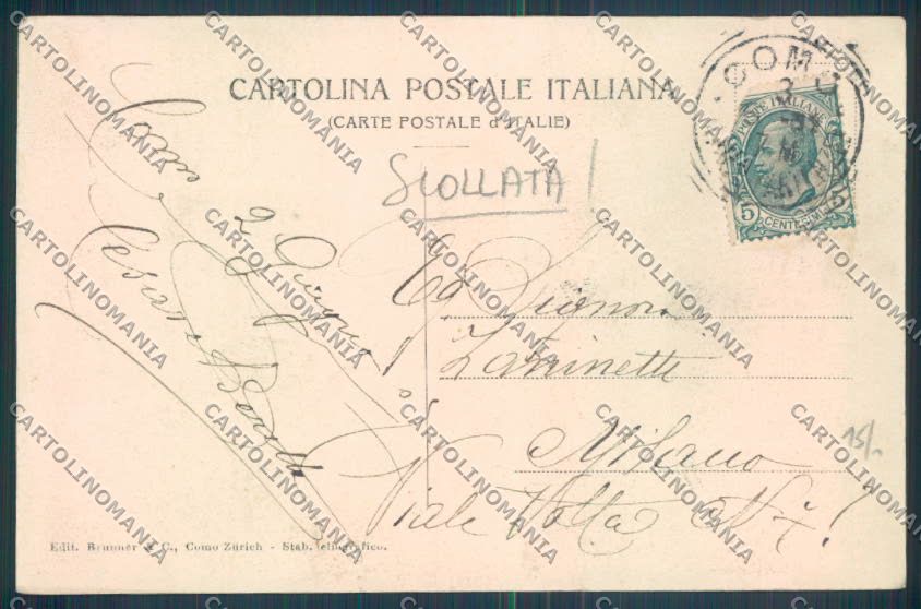 Como Lago di Battello SCOLLATA cartolina LQ1201 – retro