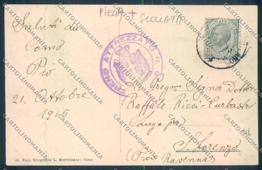 Como Città PIEGA SCOLLATA cartolina LQ1223 – retro