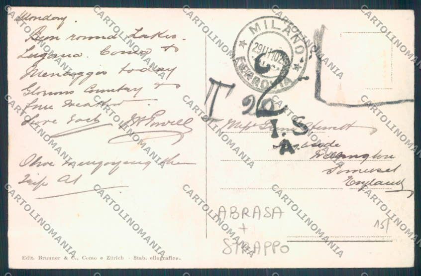 Como Città ABRASA STRAPPO cartolina LQ1256 – retro