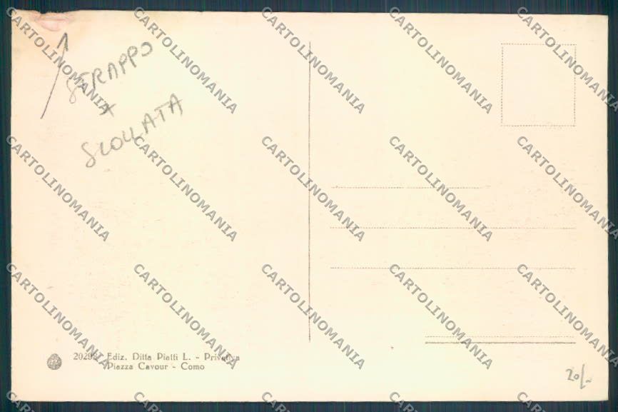Como Città Tram STRAPPO SCOLLATA cartolina LQ1343 – retro