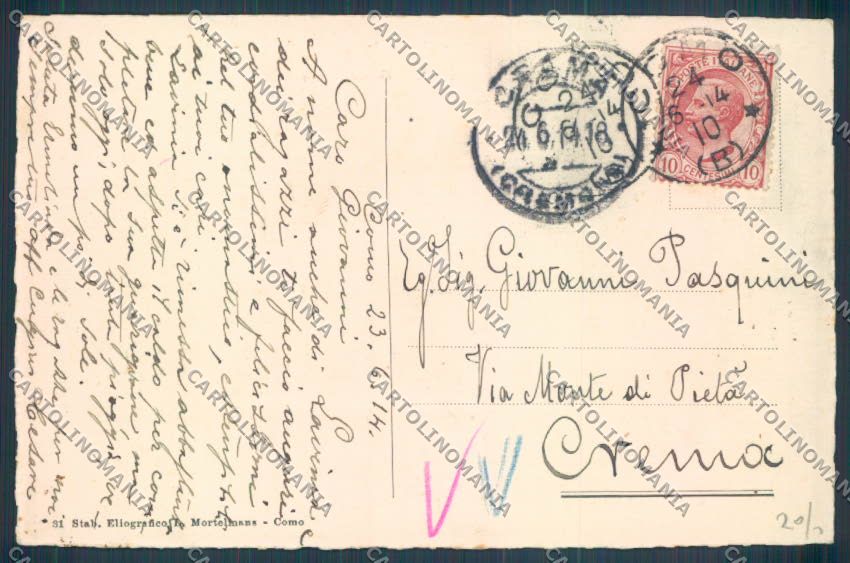 Como Città Battello cartolina LQ1415 – retro