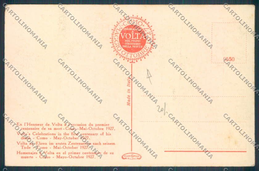 Como Città Volta cartolina LQ1428 – retro
