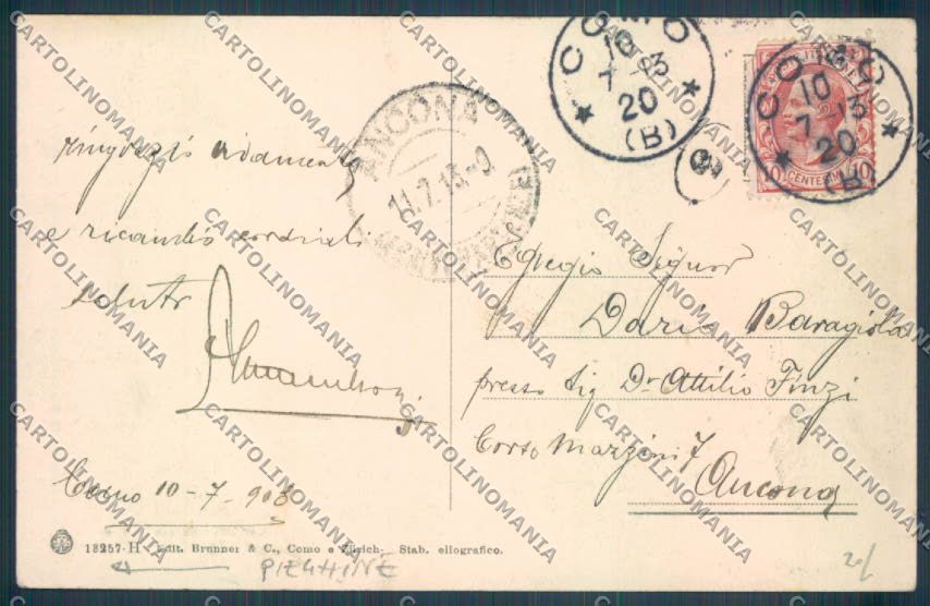 Como Città PIEGHINE cartolina LQ1432 – retro