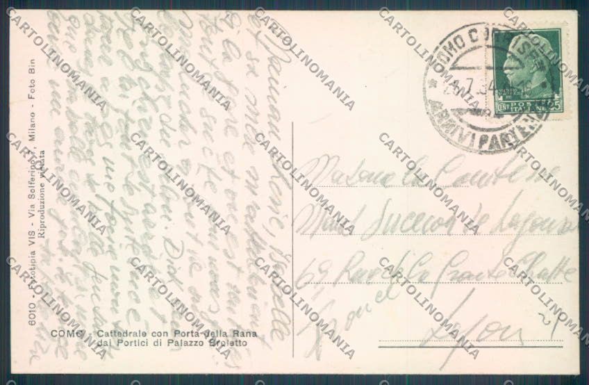 Como Città cartolina LQ1458 – retro