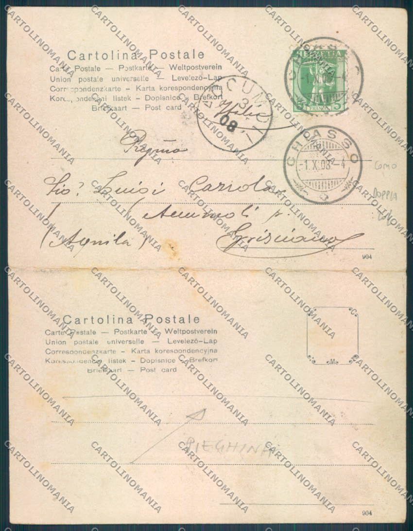 Como Città Doppia PIEGHINA cartolina LQ1462 – retro