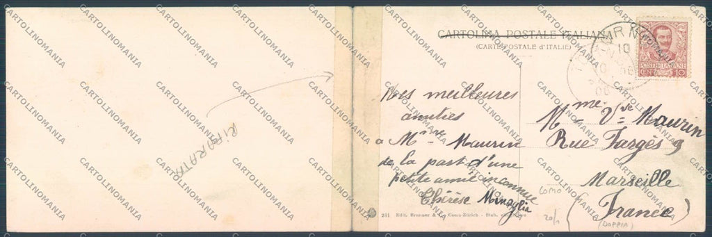Como Città Doppia RIPARATA cartolina LQ1477 – retro