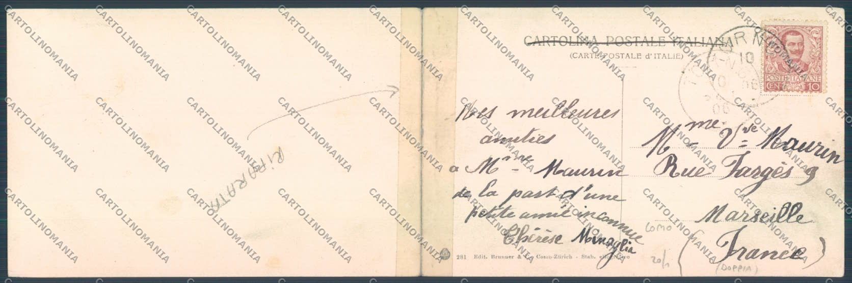 Como Città Doppia RIPARATA cartolina LQ1477 – retro