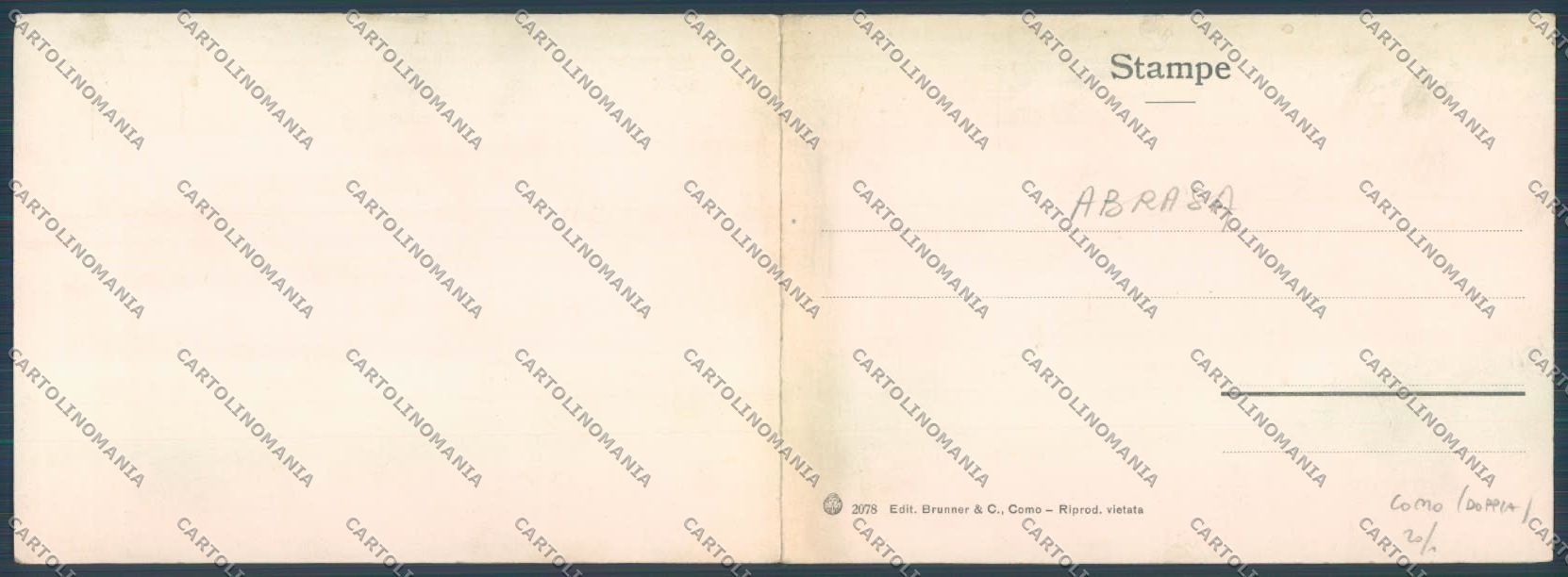 Como Città Doppia ABRASA cartolina LQ1478 – retro