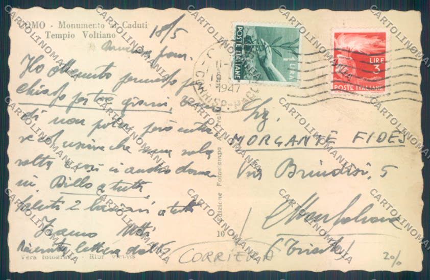 Como Città Corriera Foto cartolina LQ1491 – retro