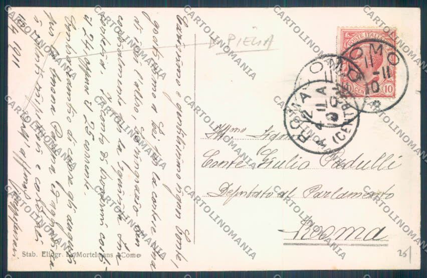 Como Città PIEGA cartolina LQ1511 – retro