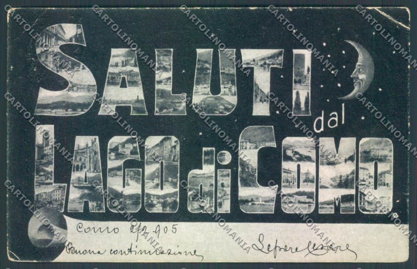 Como Città Saluti da PIEGA cartolina LQ1518 – fronte