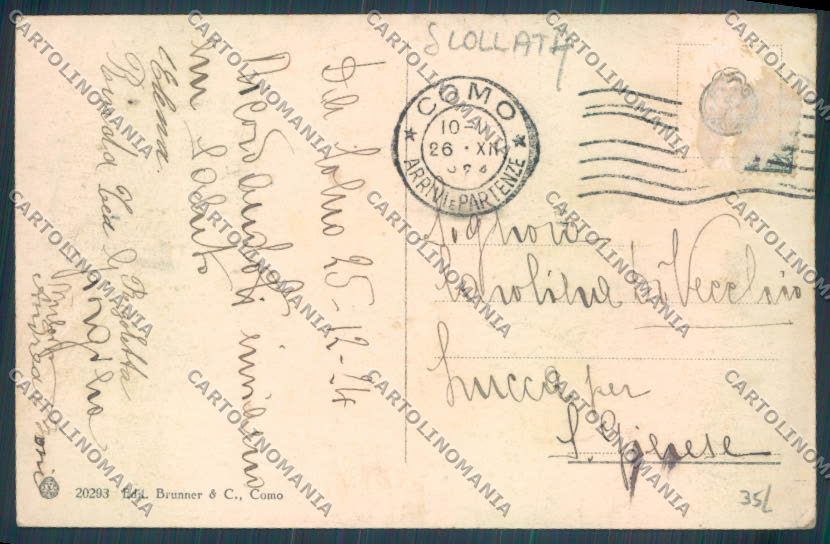 Como Città Battello SCOLLATA cartolina LQ1552 – retro