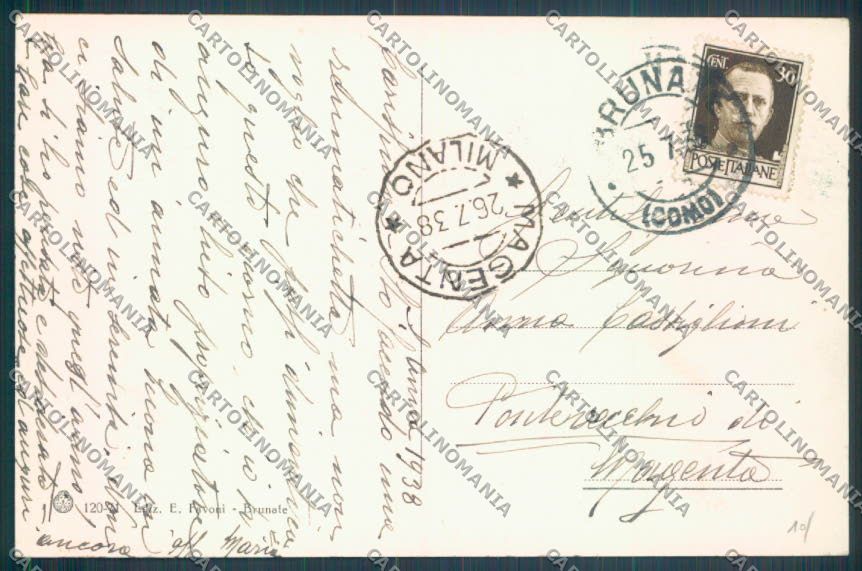 Como Brunate cartolina LQ1559 – retro