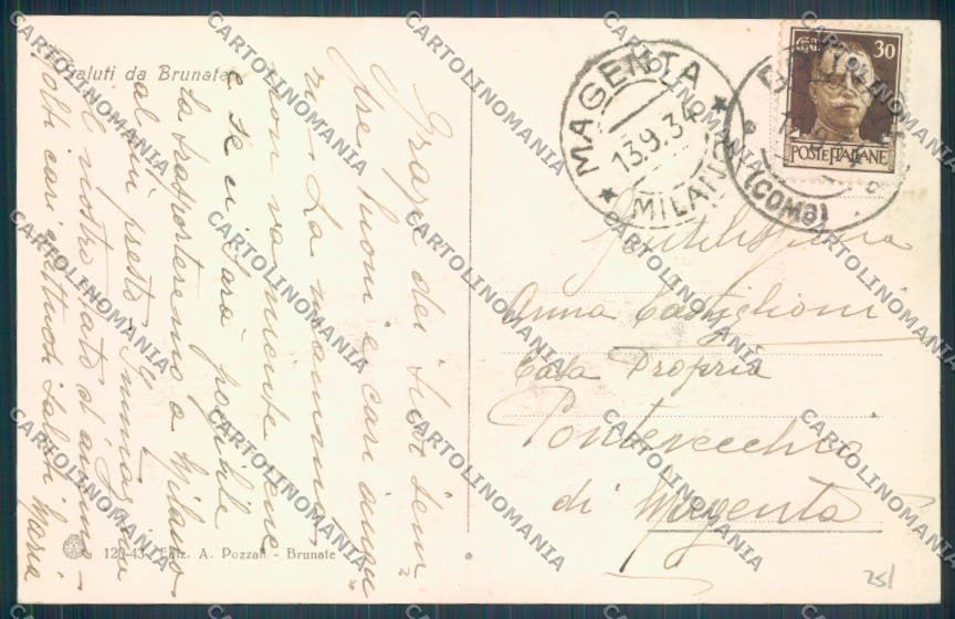 Como Brunate cartolina LQ1601 – retro