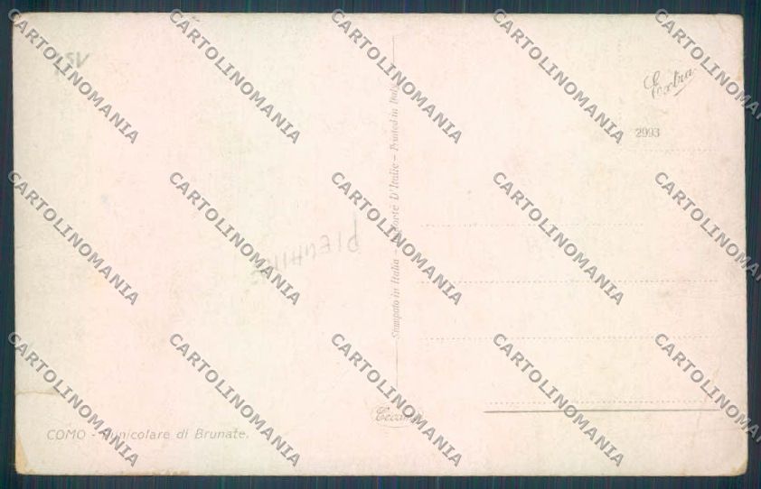 Como Brunate Funicolare PIEGHE STRAPPO cartolina LQ1639 – retro