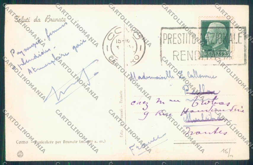 Como Brunate Funicolare Foto cartolina LQ1641 – retro