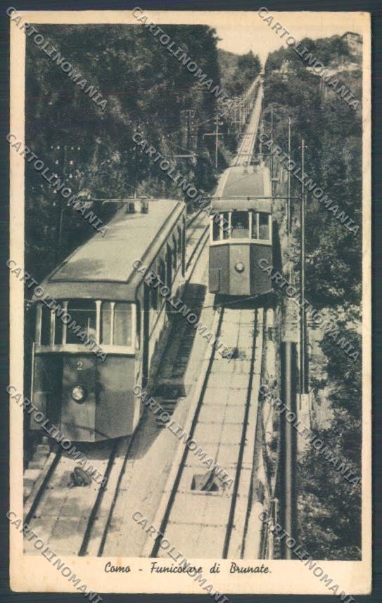 Como Brunate Funicolare PIEGA cartolina LQ1648 – fronte