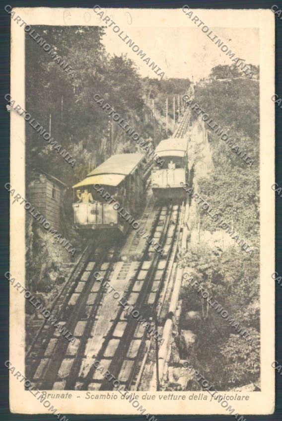 Como Brunate Funicolare ABRASA PIEGHE cartolina LQ1652 – fronte