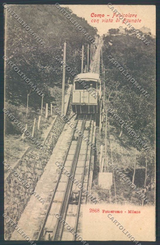 Como Brunate Funicolare cartolina LQ1656 – fronte