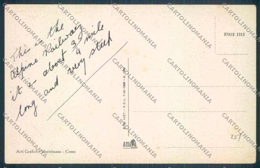 Como Brunate Funicolare cartolina LQ1675 – retro